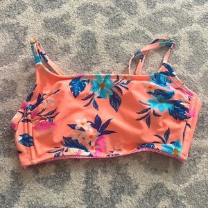Target coral adjustable floral bikini top, not padded, perfect condition